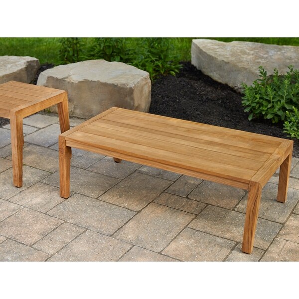 NewAge Products Outdoor Furniture Rhodes Teak Coffee Table and Side Table Set