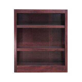 Concepts In Wood 36 in. Cherry Wood 3-shelf Standard Bookcase with Adjustable Shelves MI3036-C