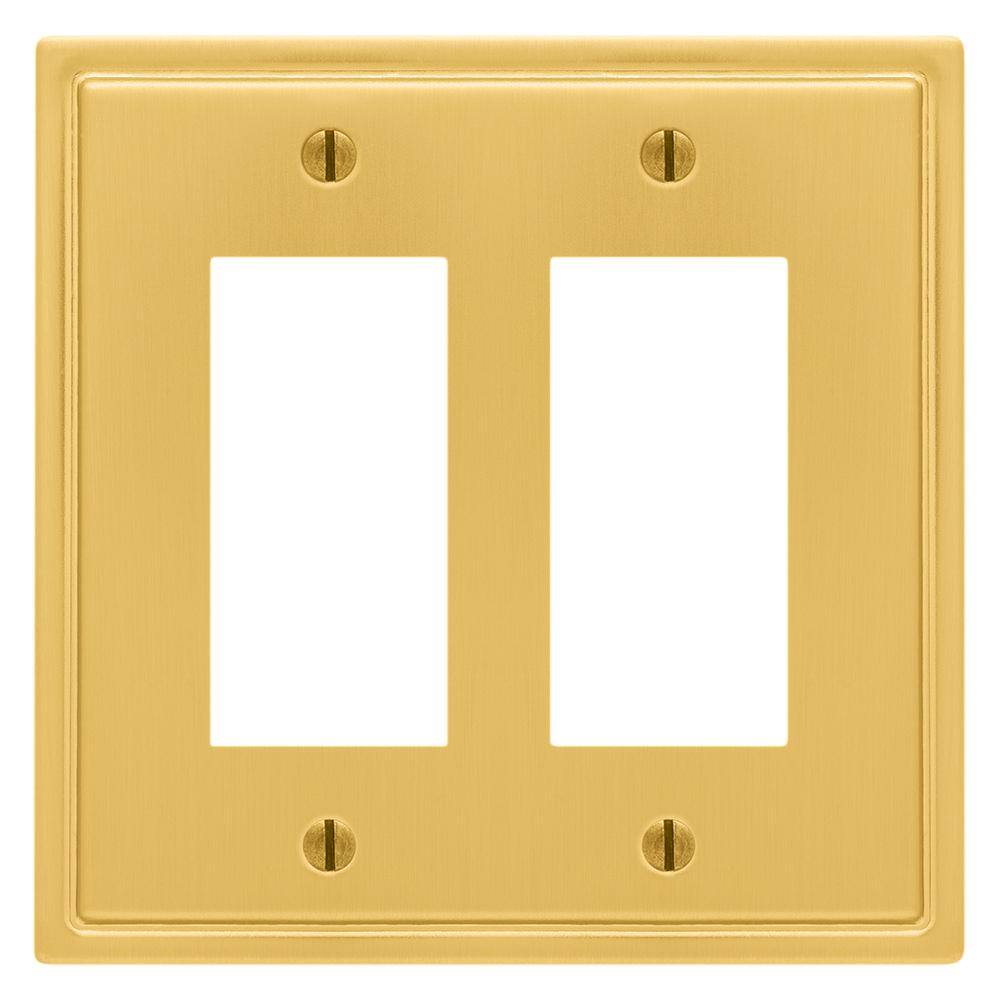 AMERELLE Moderne Wallplate 2 Rocker Steel Brushed Gold (1-Pack) 148RRBG