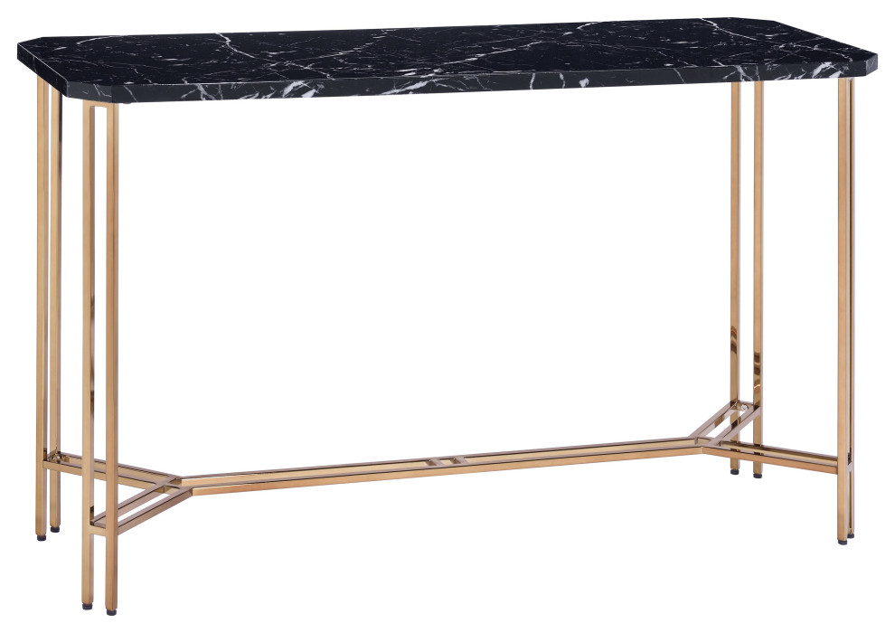 Steve Silver Daxton Black Faux Marble Sofa Table   Contemporary   Console Tables   by Steve Silver  Houzz