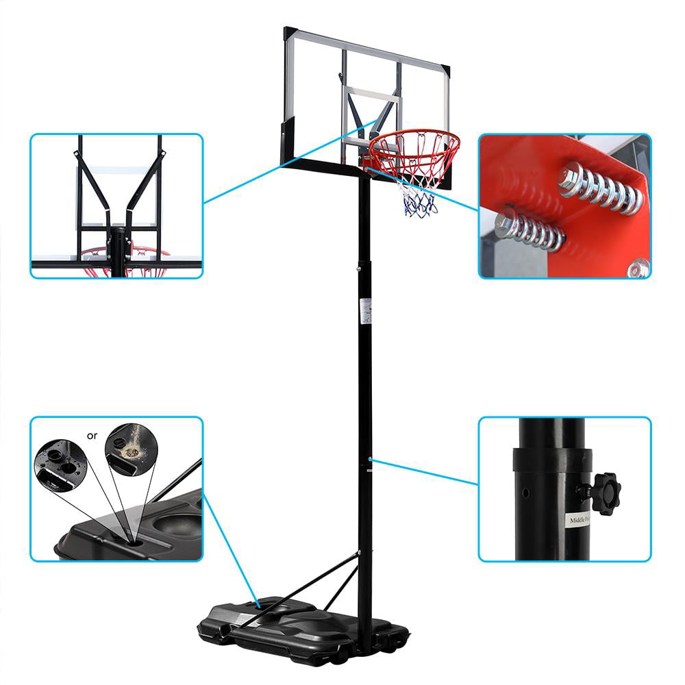 SalonMore Portable Basketball Adult Hoop System， Height Adjustable Outdoor Stand Backboard