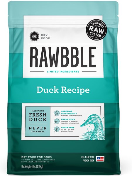 BIXBI RAWBBLE Fresh Duck Recipe Limited Ingredient Grain-Free Dry Dog Food