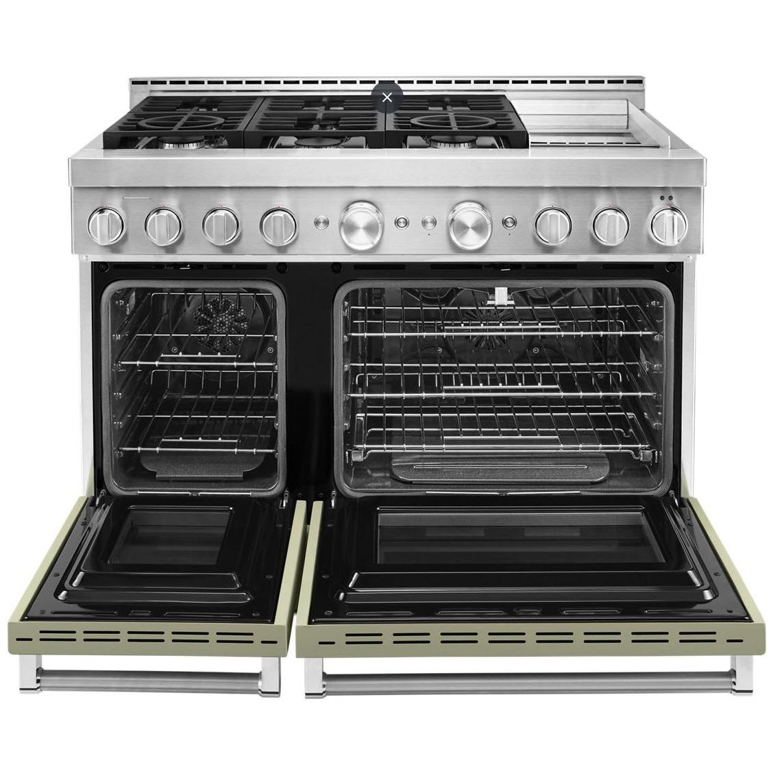 KitchenAid 48-inch Freestanding Gas Range with Even-Heat? True Convection KFGC558JAV