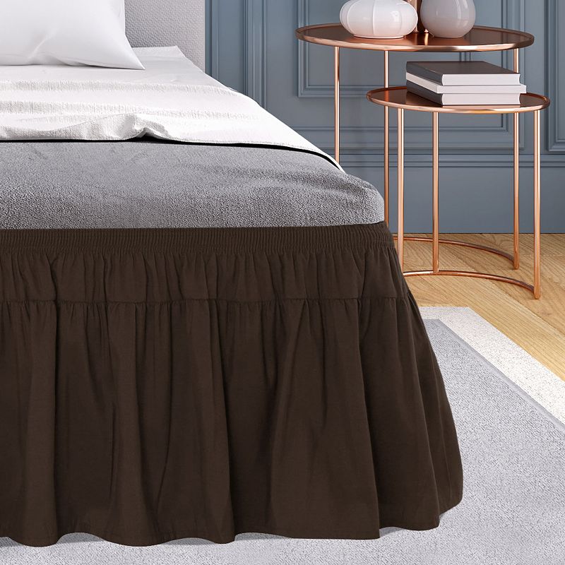 Polyester Brushed Bed Skirt with Elastic Dust Ruffles 16 Drop Queen 60 x 80