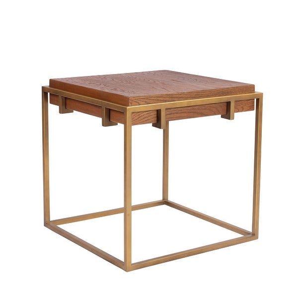 Keira End Table with Reclaimed Oak Block Top - Set of Two