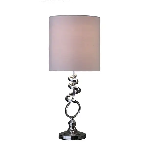 Milo Abstract Brushed Silver Metal Table Lamp