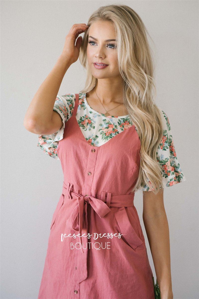 The Kyla Tie Front Overall Dress