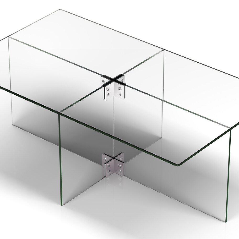 Silver Orchid Carlisle Glass Coffee Table