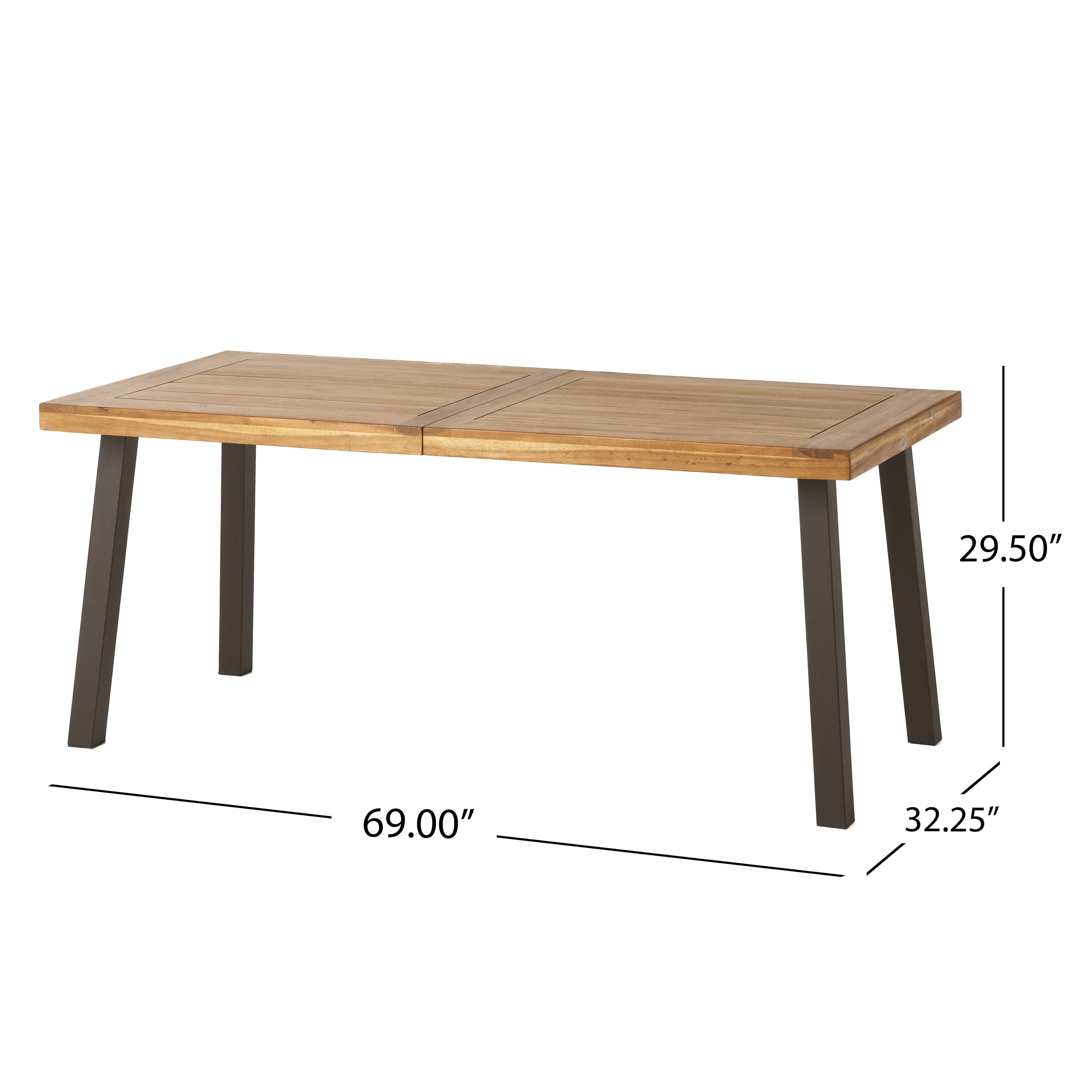 Chitwood Indoor Modern Industrial Acacia Wood Dining Table