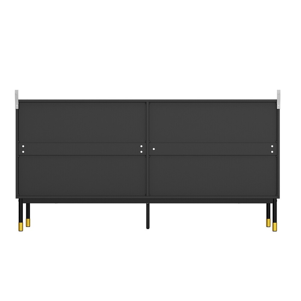 Colorful Modern Sideboard with Adjustable Storage   63 Inches Buffet