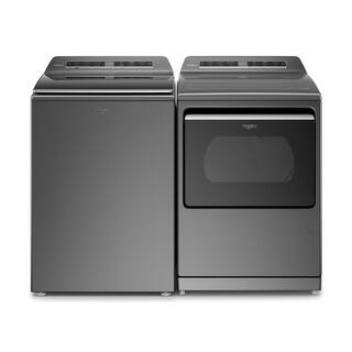 Whirlpool 7.4 cu. ft. 120-Volt Smart Chrome Shadow Gas Vented Dryer with a Hamper Door and Steam ENERGY STAR WGD7120HC