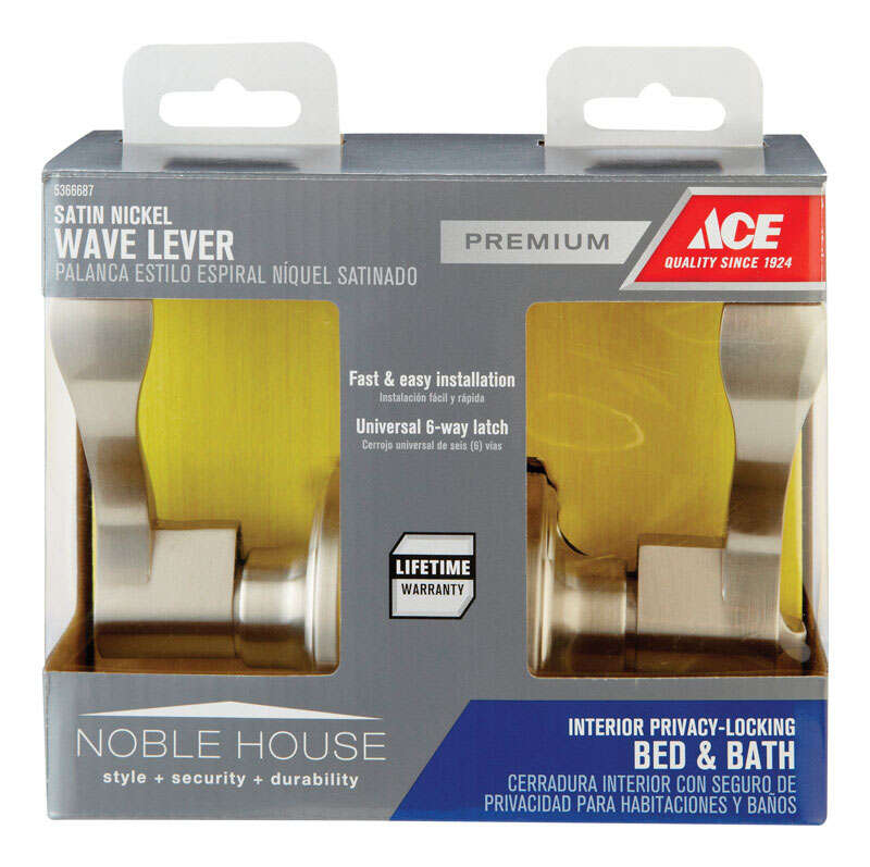 Ace Wave Satin Nickel Privacy Lockset 1-3/4 in.