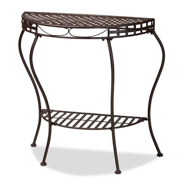 Laraine Modern and Contemporary Brown Metal Outdoor Console Table