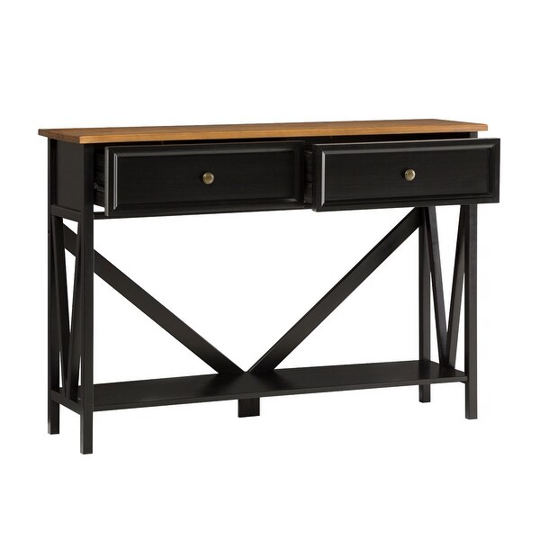 Middlebrook Rustic 2-Drawer Entry Table with Lower Shelf