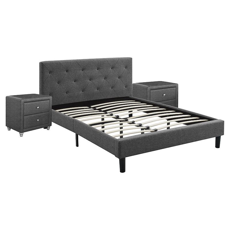 Camden Isle Monticello Platform Bed and Two Nightstands 3-piece Set