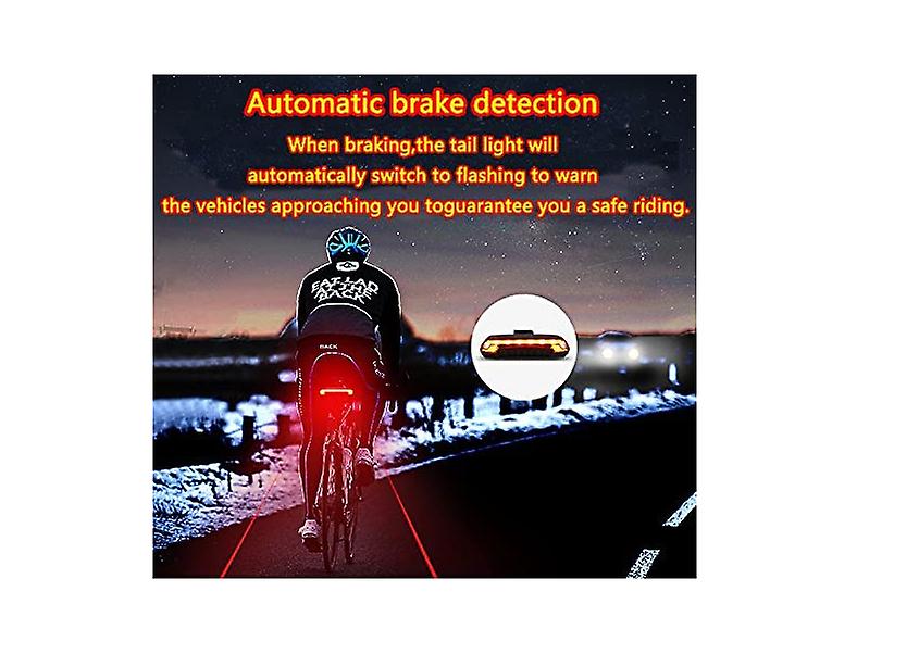 Bike light， Turn Signals and Automatic Brake Light Wireless Remote Control Bike Rear Light Back USB Rechargeable Safety Cycling Warning Light (Black)