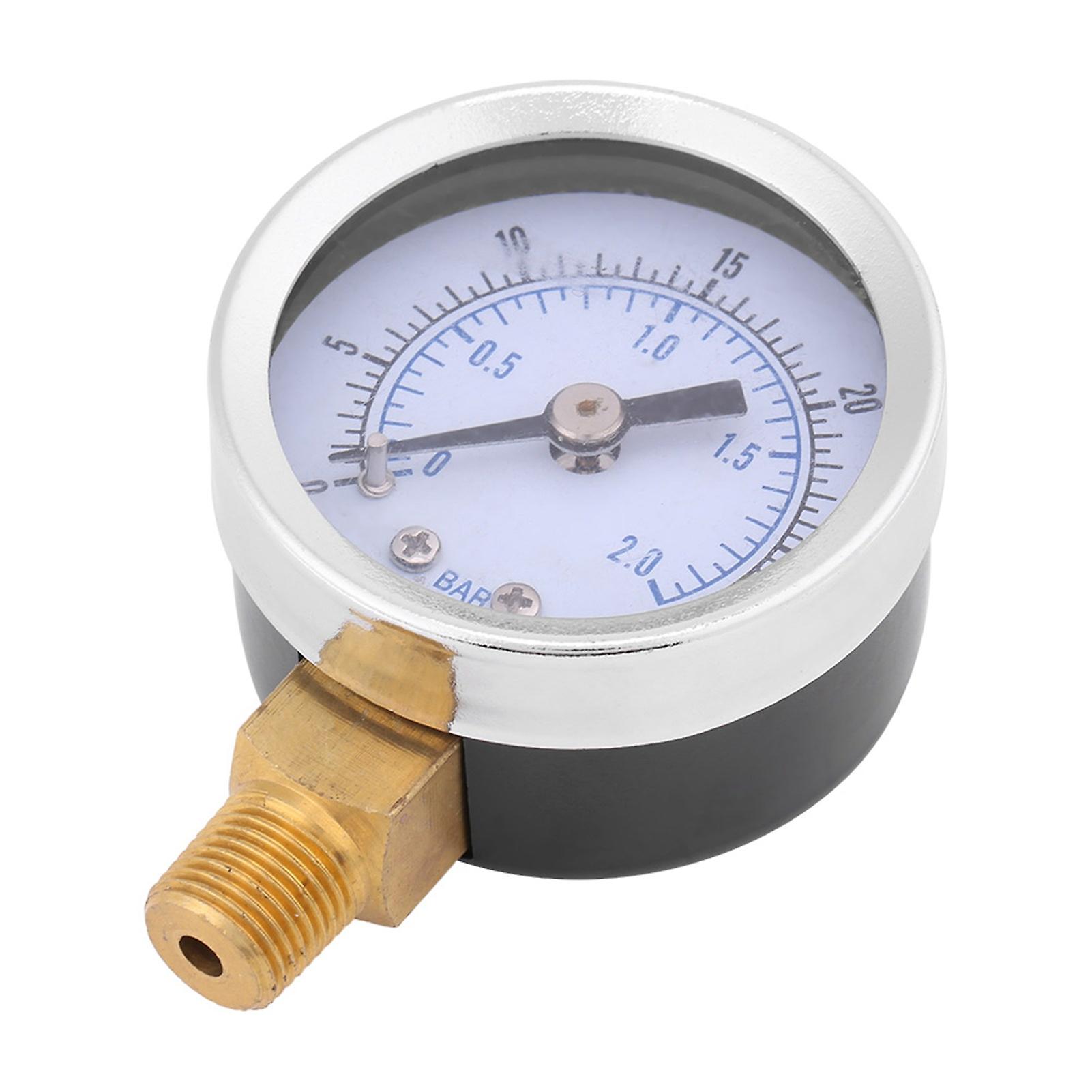 0-30psi 0-2bar Mini Dial Water Oil Compressor Meter Hydraulic Pressure Gauge