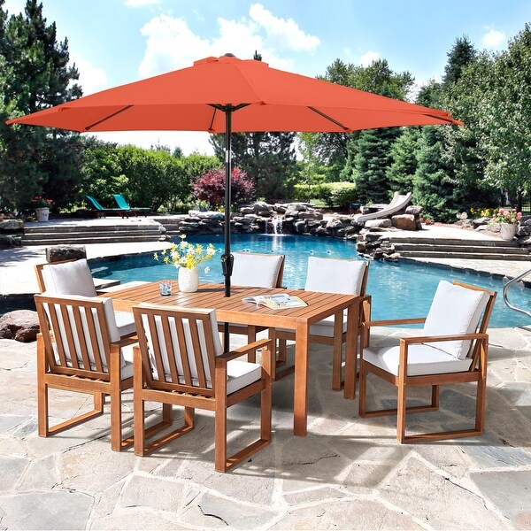 Weston Table with 4 Chairs and 10ft Auto Tilt Umbrella - 6 Piece Set - N/A -  - 37252528