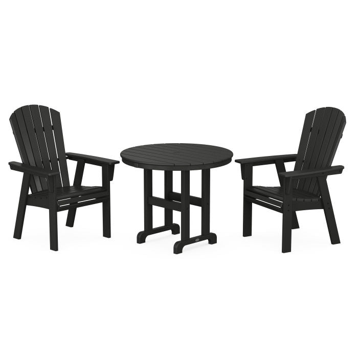 Polywood Nautical Adirondack 3-Piece Round Dining Set PWS1341-1