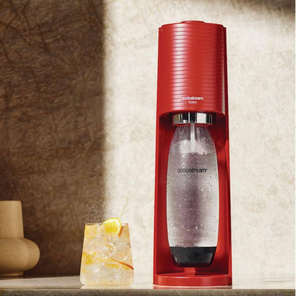 SodaStream Terra Red Soda Machine and Sparkling Water Maker Kit