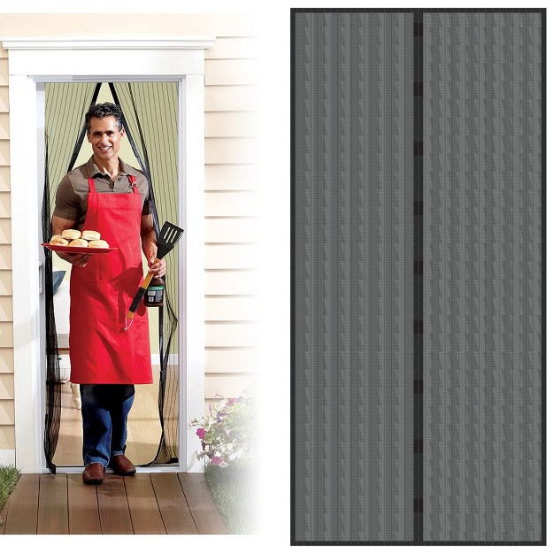 Magnetic Screen Door For French Doors Or Sliding Glass Doors Full Frame Velcro Black