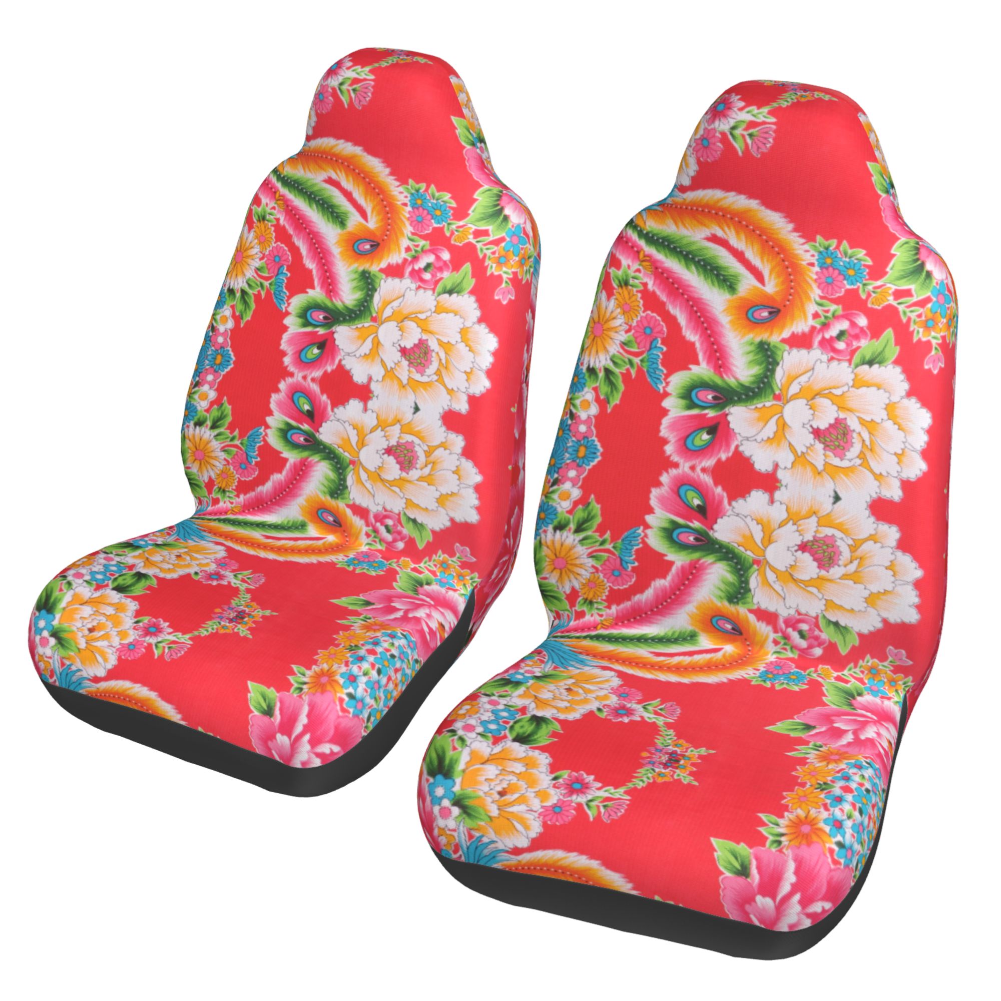 ZICANCN Car Seat Cover Phoenix Flower Print Car Front Seat Covers Protectors ， Automotive Seat Covers for Cars Trucks Suv