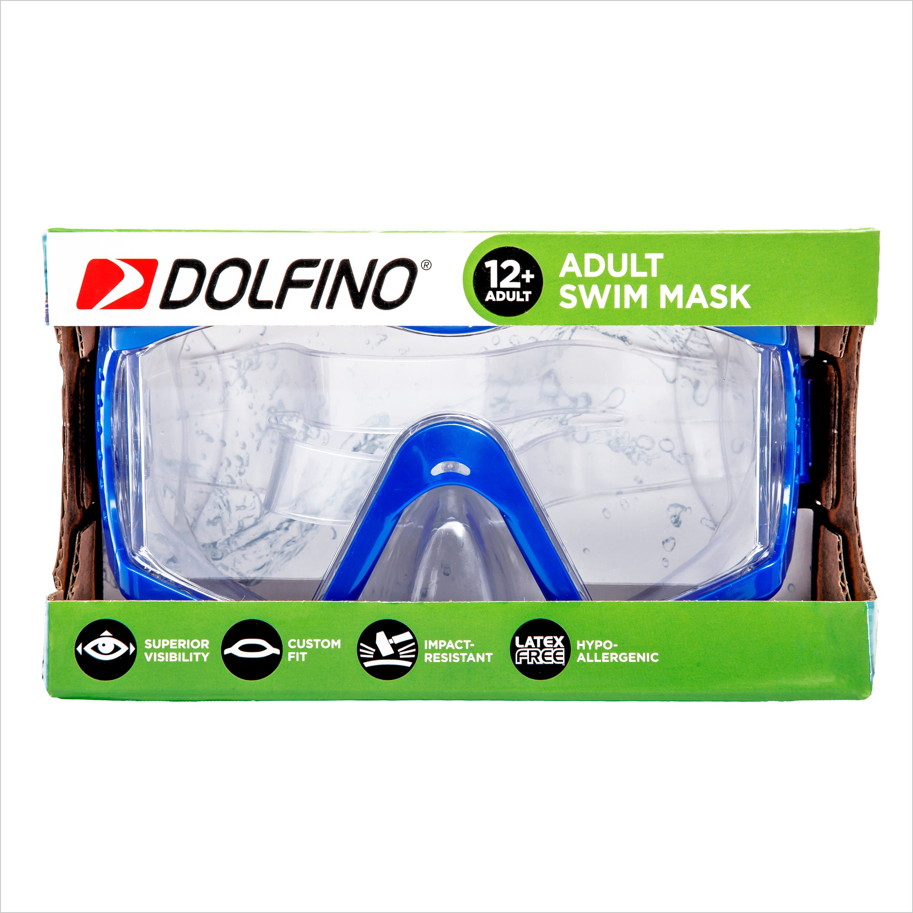 Dolfino Aqua Swim Blue and Clear Swimming Sport Goggles