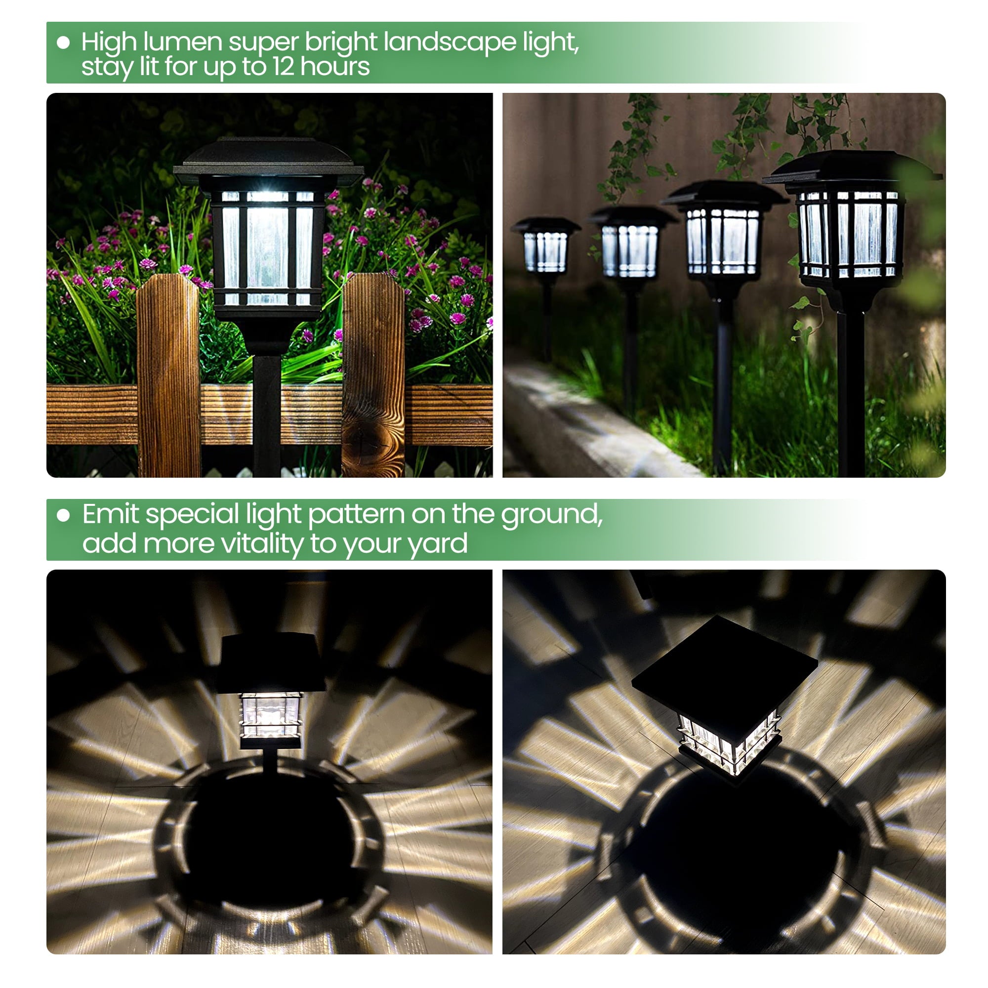 Solar Lawn Light 6PK Solar Pathway Light for Lawn Walkway Yard Patio Deck Super Bright Outdoor Waterproof Auto-on/off Warm White