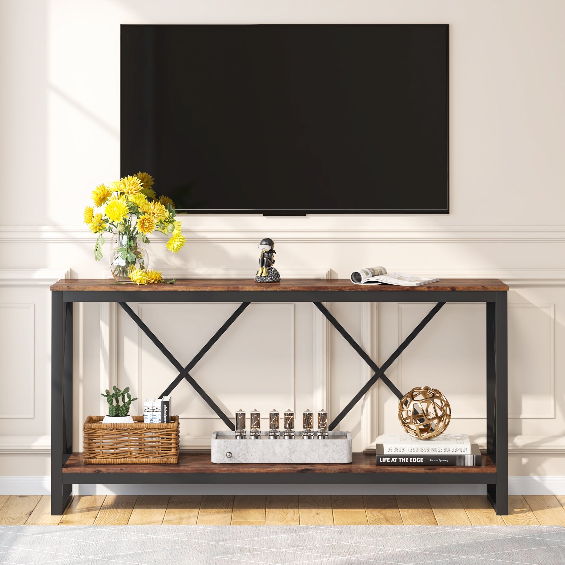 Industrial Console Table, 70.9