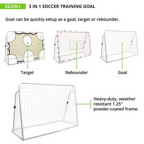 Champion Sports SG3IN1 3 In 1 Soccer Training Goal