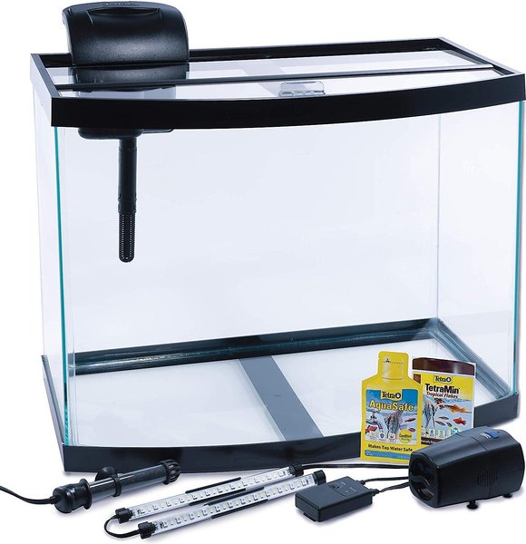 Tetra Connect Curved Aquarium Kit with WiFi Feeder， 28-gal