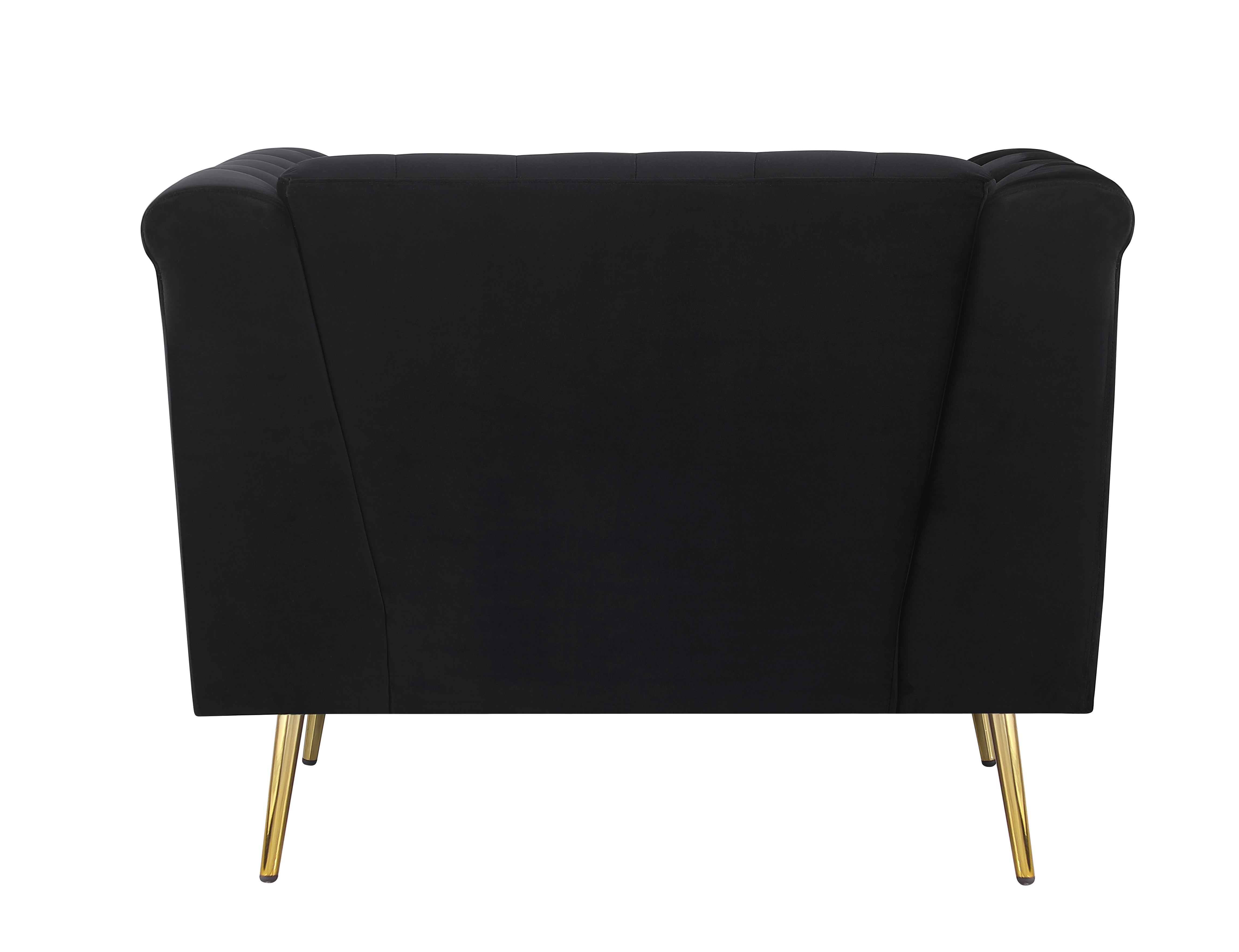 Holly Tuxedo Arm Tufted Back Chair Black-508443