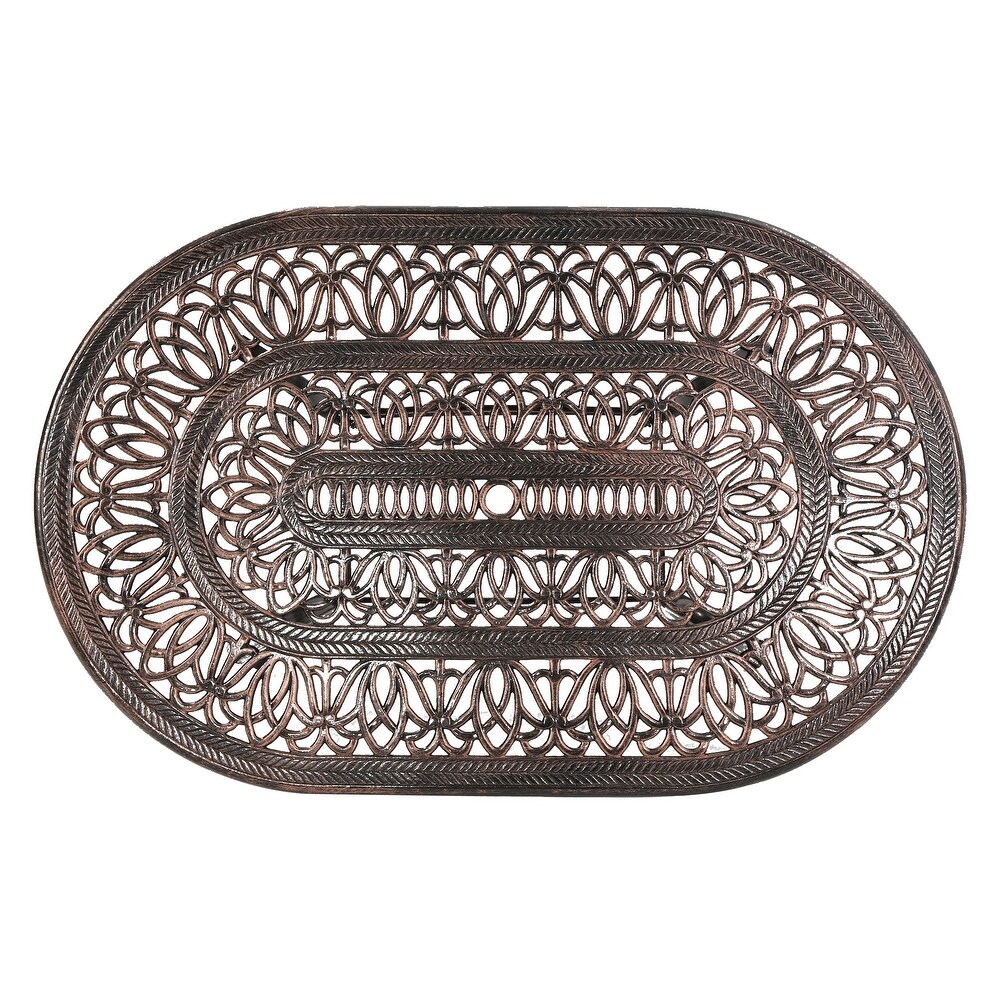 Haitian Outdoor Cast Aluminum Oval Dining Table (ONLY) by Christopher Knight Home   59.20\