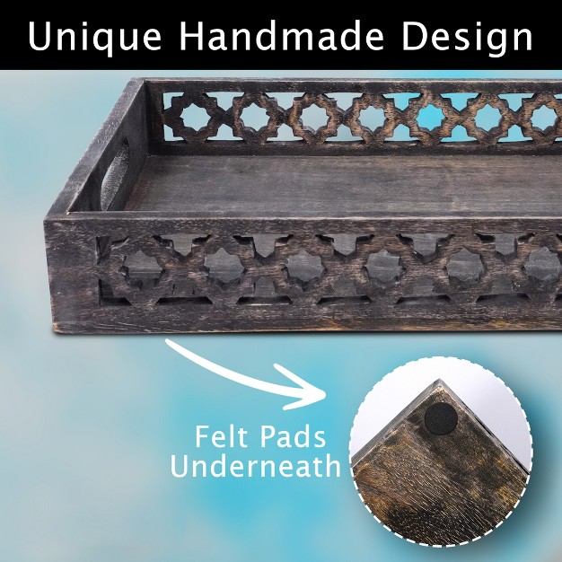 Mela Artisans Trellis Tray In Darkwash