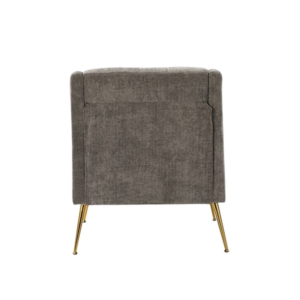 Hyperboreüs Comfy Tufted Armchair with Metal Base Set of 2 by HULALA HOME