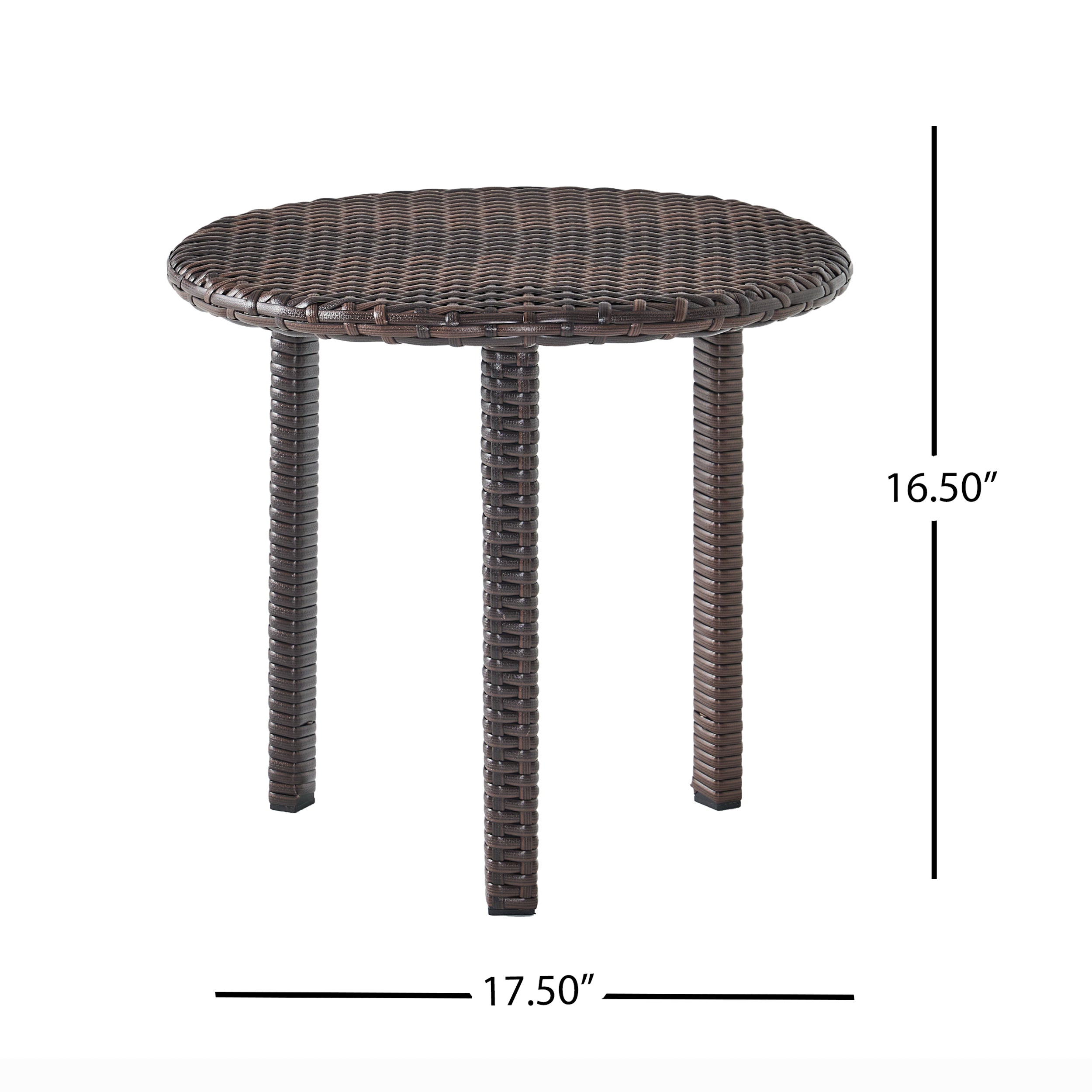 Lakeport Outdoor 3pc Brown Wicker Side Table Set