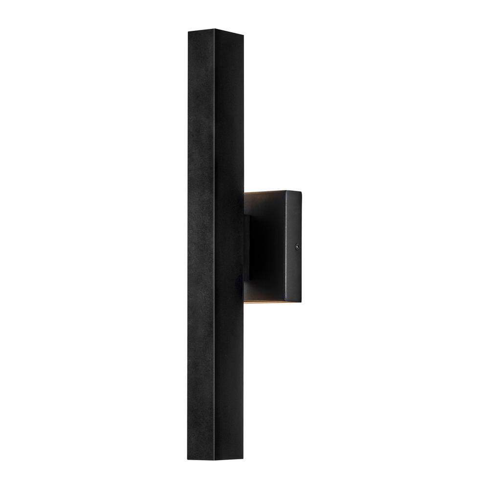 RRTYO Edith 1-Light 20 in. Black Modern Linear Integrated LED IndoorOutdoor Wall Light 81010000045178