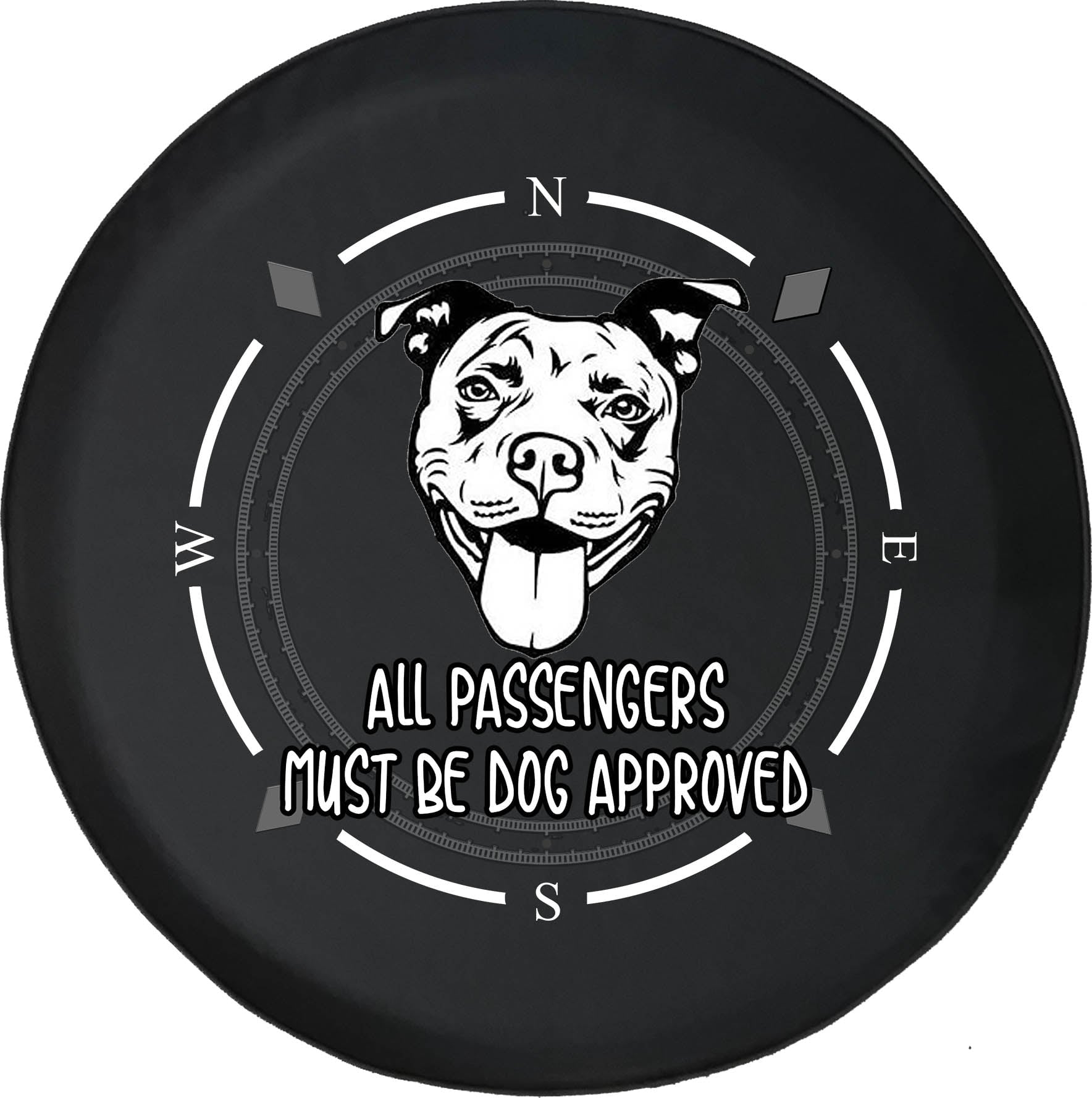 Spare Tire Cover Compass Dog Approved Cute Dog Pitbull Wheel Covers Fit for SUV accessories Trailer RV Accessories and Many Vehicles