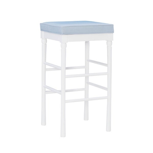 Poloma 32.5-in White Backless Barstool (Set of 2)