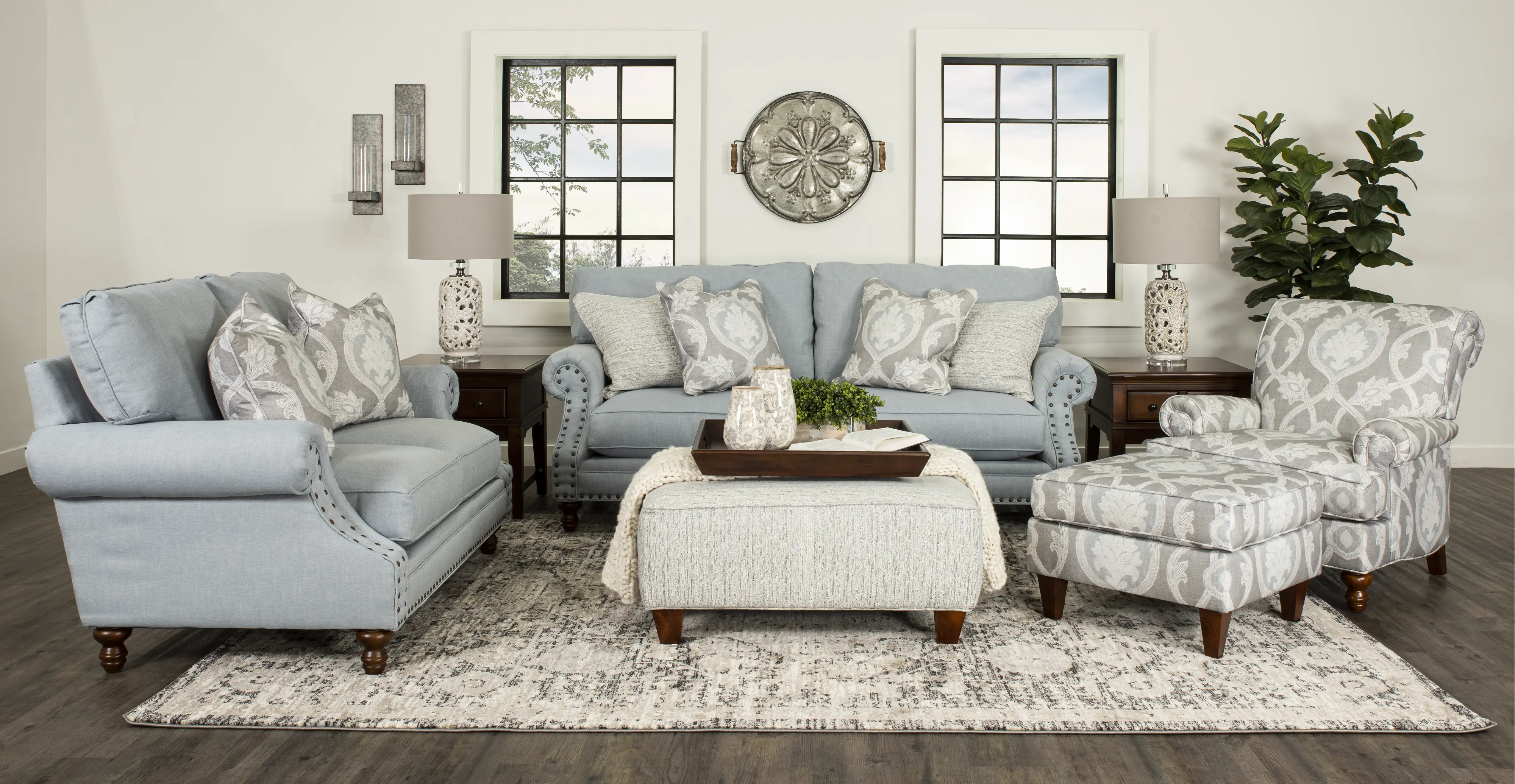 Ashford Light Blue Sofa