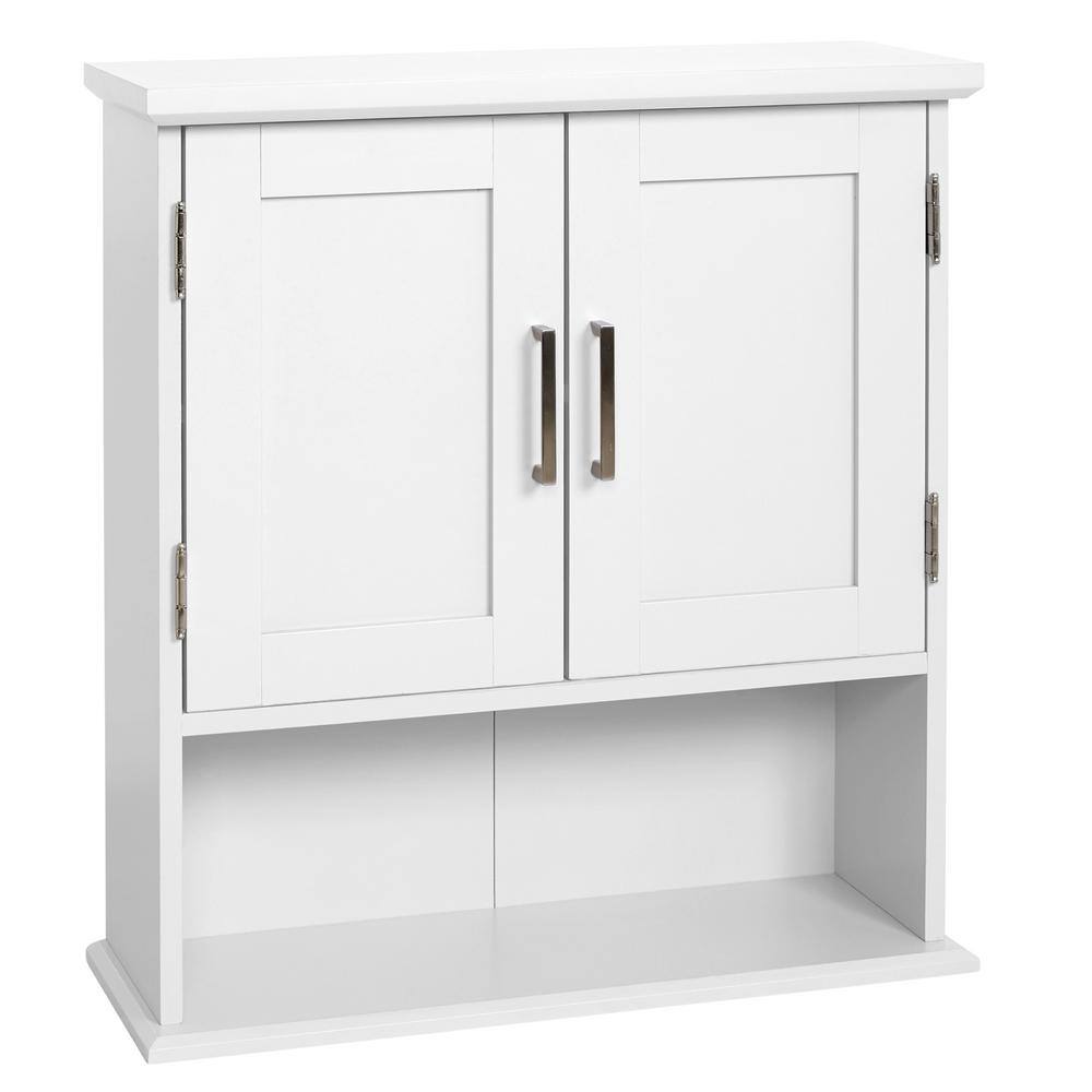 Glacier Bay Shaker Style 23 in. W Wall Cabinet with Open Shelf in White 5318WWHD