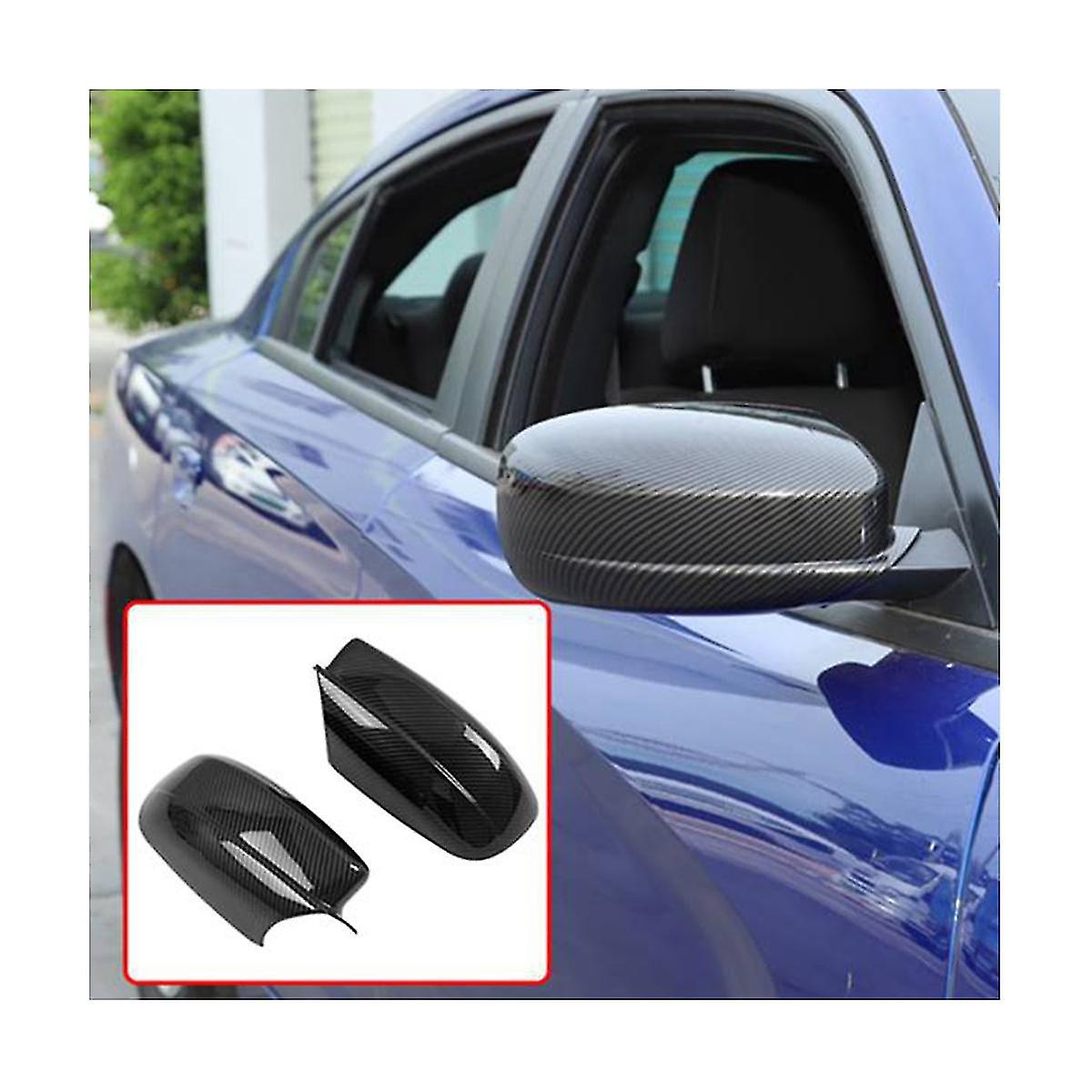 Car Carbon Fiber Side Rearview Mirror Decoration Cover Trim For Charger 2015-2020 Accessories