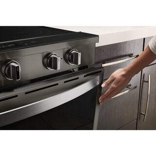 Whirlpool 6.4 cu. ft. Smart Slide-In Electric Range with Air Fry When Connected in Fingerprint Resistant Black Stainless WEE750H0HV