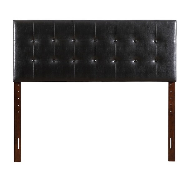 LYKE Home London Black Faux-leather Queen Headboard - - 28092024