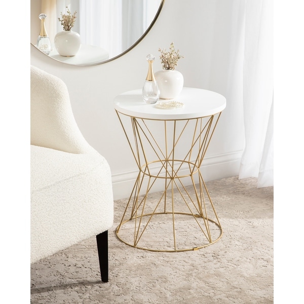 Kate and Laurel Mendel Round Metal End Table - 16x16x20