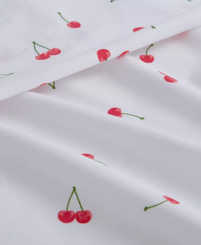 Poppy and Fritz 3 Piece Cherries Percale Sheet Set， Twin