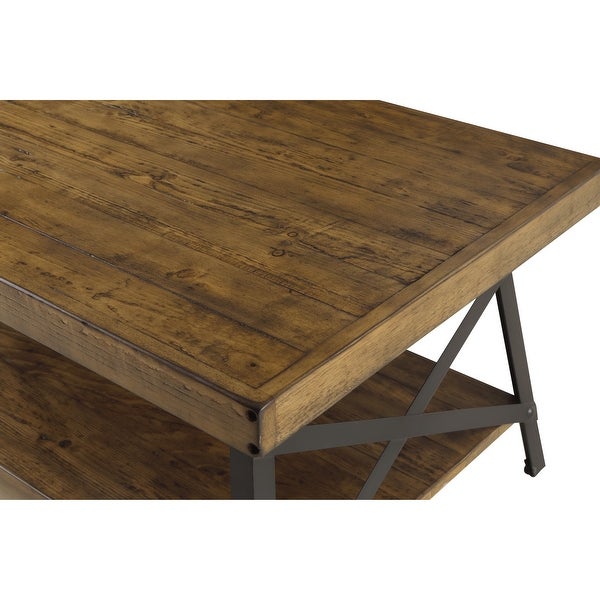 Carbon Loft Oliver Rustic Wood Coffee Table