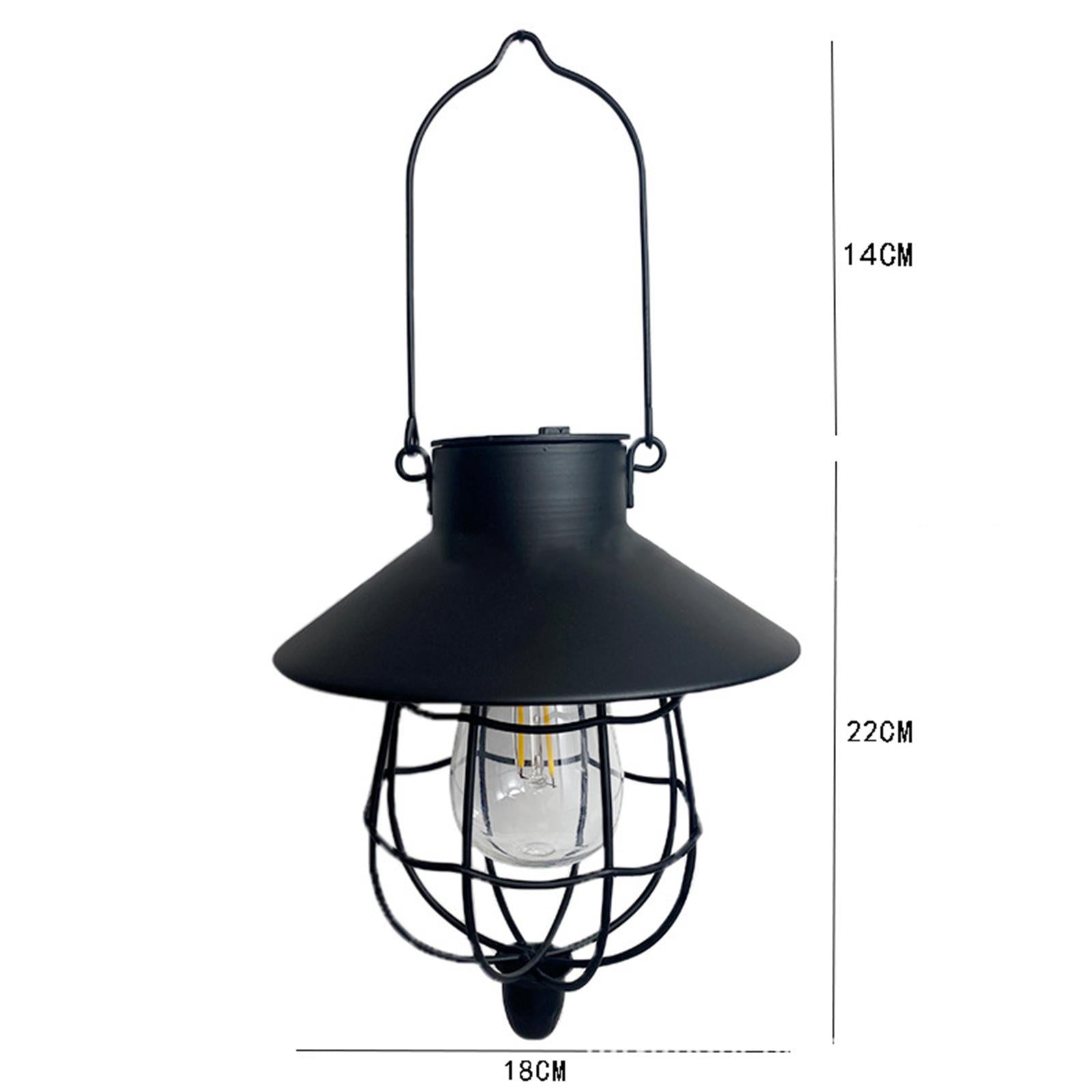 Industrial Style Outdoor Hanging Solar Light Lantern Lamp Iron Tungsten Lamp Decorative for Patio Backyard Yard Porch Decoration