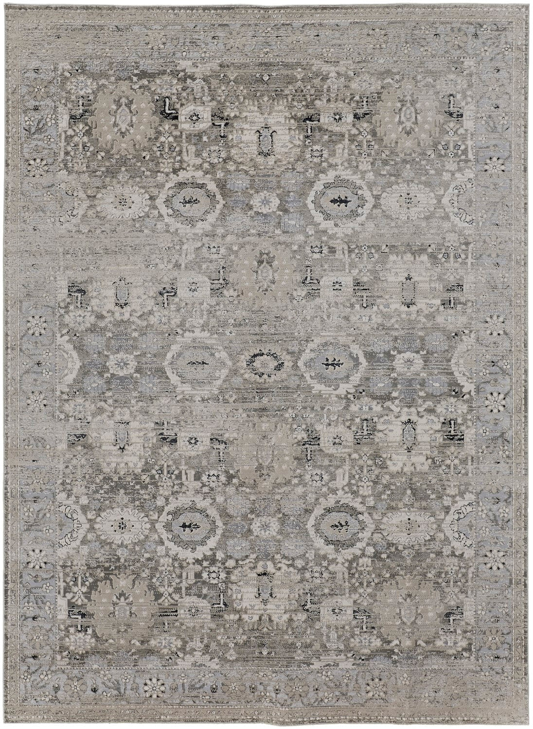 Adana Distressed Ivory/Silver Gray Rug