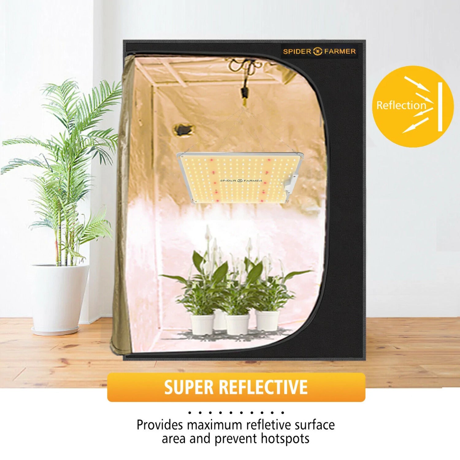 Spider Farmer 5’x5’x6.5′ 150cm x 150cm x 200cm Indoor Grow Tent